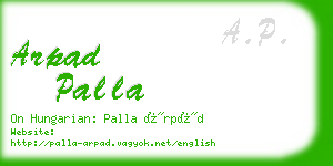 arpad palla business card
